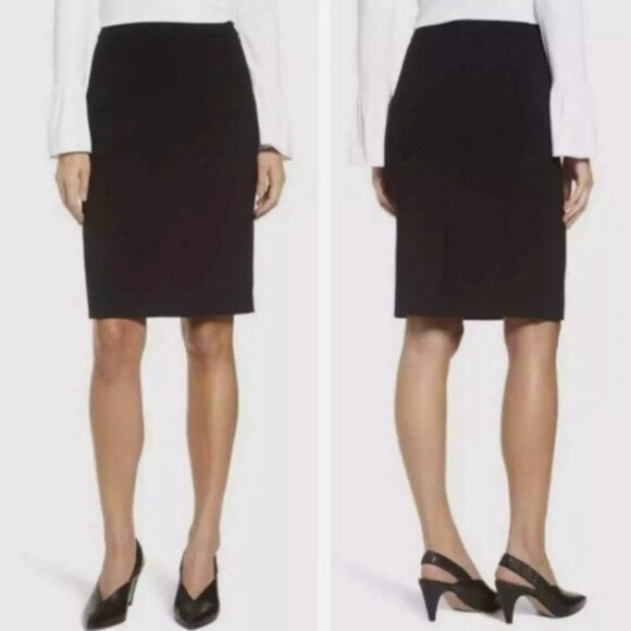 Nordstrom (halogen] black pencil skirt size 4 - Picture 1 of 4